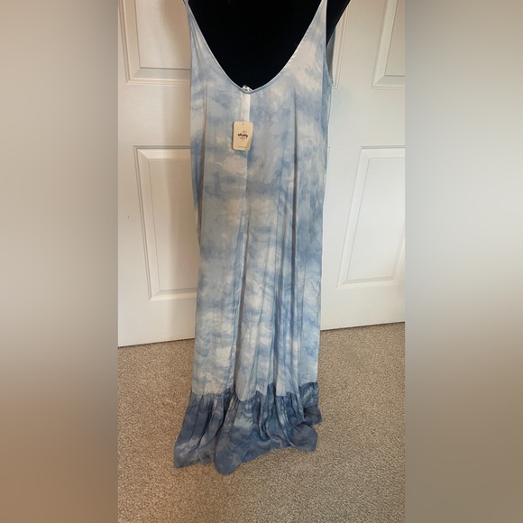 NWT Free People Full On Maxi Slip Dress in Sea Combo - Medium - Picture 7 of 7